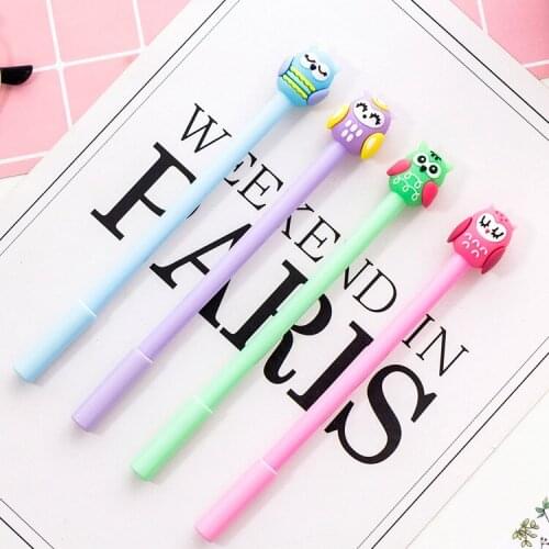 32 Pcs cute cartoon Owl Creative Cute Cartoon Neutral Black 0.5mm Pen Student Stationery Neutral Pen Wholesale