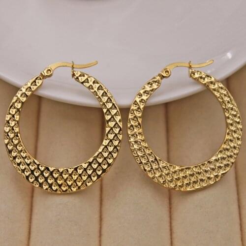 Fashion Irregular hip hop Large Hoop Earrings for Womens Gold Plated Filled Women Earrings Fashion Jewelry Accessories wedding