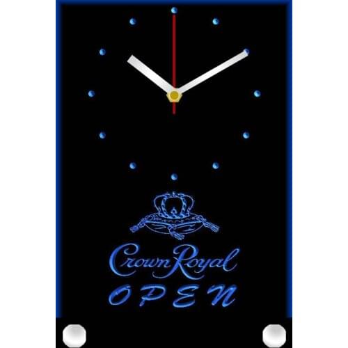Tnc0017 Crown Royal Beer OPEN Signs Table Desk 3D LED Clock