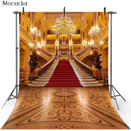 Magnificent Palace Beauty and Beast Backdrop for Photography Castle Background for Photo Studio Red Carpet Adult Portrait Photos