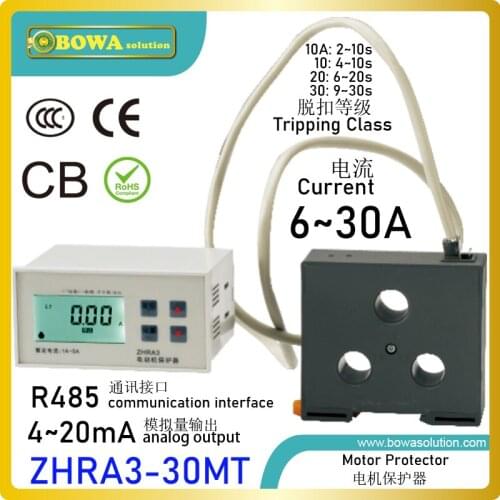 ZHRA3-30MT motor protector with RS485 port & 4-20mA output make condenser/evaporator inverter motor match compressor dynamic run