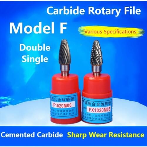 1pcs Model F shank diameter 6mm Tungsten Carbide Rotary File Milling Cutter Rotary Tool File
