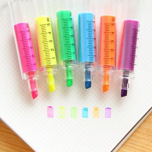 1pc Random Stationery Fluorescent Needle Tube Highlighter Marker Nite Writer Pen