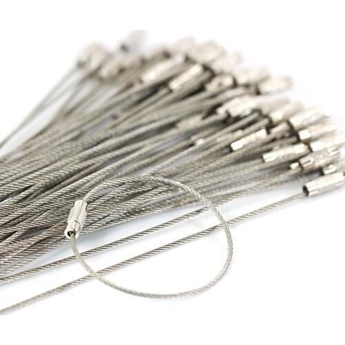 10pcs EDC hang wire chain tag screw luggage rope keyring loop circle bushcraft kit lock gadget ring keychain tool cable