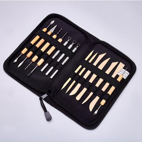 Clay Pottery Ceramic Sculpting Tools 14pcs Pottery Woodwork Sculpting Tool Kit DIY Wood Clay Crafts Modeling Tools