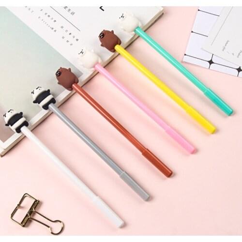 20 Pcs Neutral Pen Korean Creative Cartoon Little Bear Neutral Pen Fresh Animal Gel Pens School Office Supplies Stationery Gifts