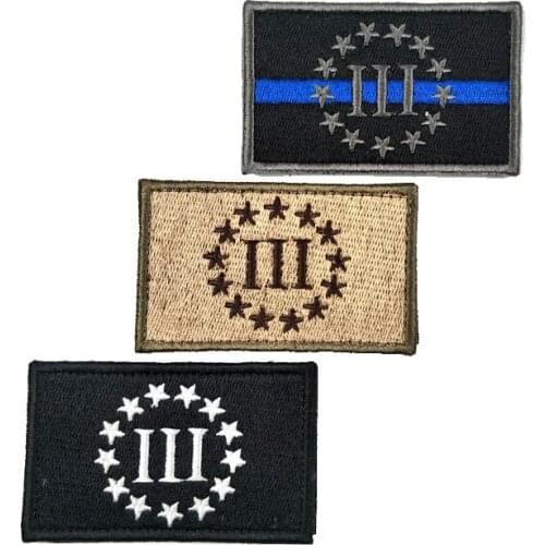 3D Embroidered Magic Sticker Velcro Patches Three Penceter American Warlock Air Seal Army Tactical Military Hook&Loop Badges