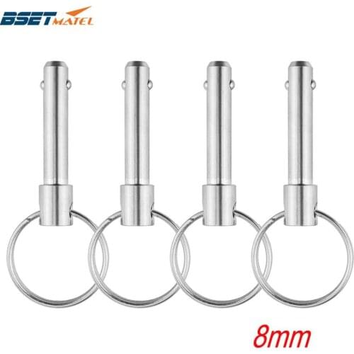 4PCS 8mm Marine Grade Quick Release Ball Pin for Boat Bimini Top Deck Hinge Marine Stainless Steel 316 Boat Accessories