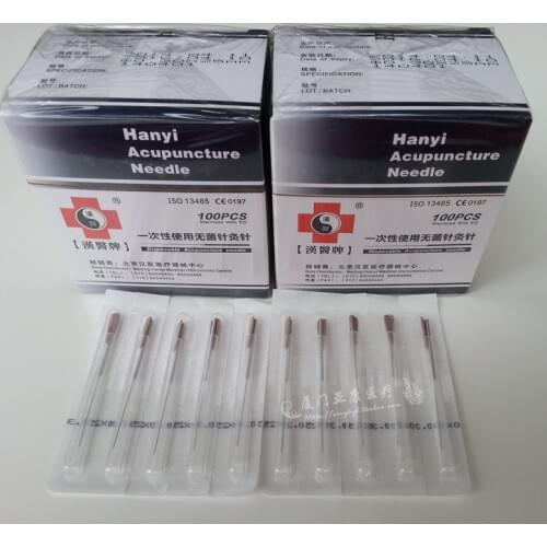 5 boxes 100pcs hanyi disposable acupuncture needle one needle with one tube 0.18/0.20/0.25/0.30mm