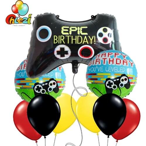 5 pcs Video Game Controller Foil Balloons Children Birthday Party gamepad Decoration supplies Internet Celebrity Globos Kids Toy