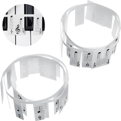 61-key Piano Note Chart Non-sticking Removable Piano Keyboard Stickers with Music Stave & Numbered Musical Notation for Kids