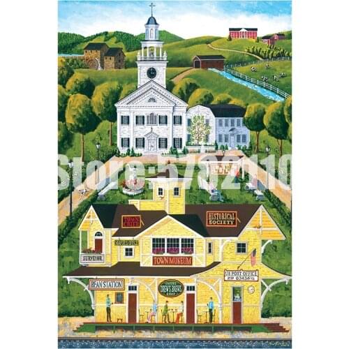 DIY Diamond Embroidery Bean Station Depot Cross Stitch Mosaic Diamond Painting Folk Art Full Square Rhinestone Home Decor Gift