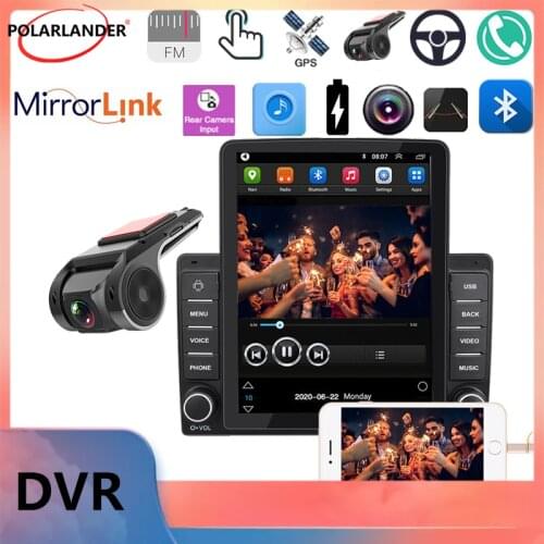 2 Din Car Radio Android 9.0 9.5-inch vertical screen Android Quad-core Car Navigation Player Bluetooth hands-free GPS navigation