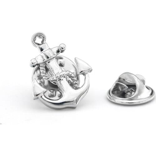 Anchor Design Suit Pin For Men Fashion Brooch Ladys Lapel Pin Clothing Backpack Badge Quality Brass Material