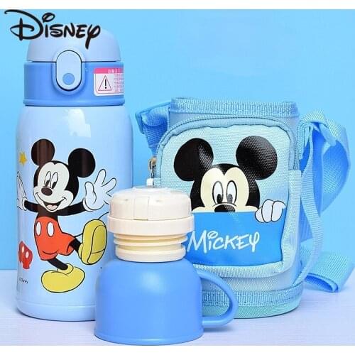 Disney children stainless steel thermos cup primary school with straws drop proof convenient drinking cup cartoon gift pack