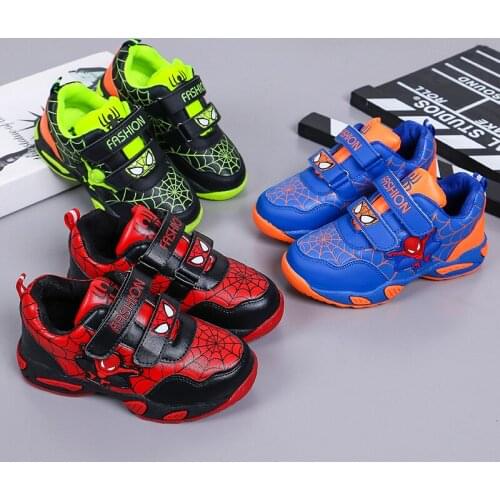 Disney childrens 2021 cartoon spiderman boy casual shoes non-slip soft sole sneakers Womens shoes Tennis shoes kids shoes