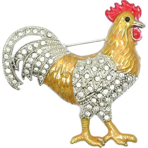 Enamel Rooster Brooches Women Men Banquet Brooch For Suits Dress Fashion Hat Scarf Backpack Pins party Jewelry Gifts