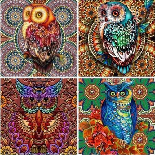 EverShine Diamond Mosaic Animal Picture Rhinestones Diamond Painting Full Square Owl Cross Stitch Home Decor Bead Embroidery