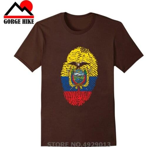 Ecuador Fingerprint Flag Men T shirt Round collar Fans Nostalgia Banana Country Fitness T-shirt Men Guayaquil Clothing Top Tees