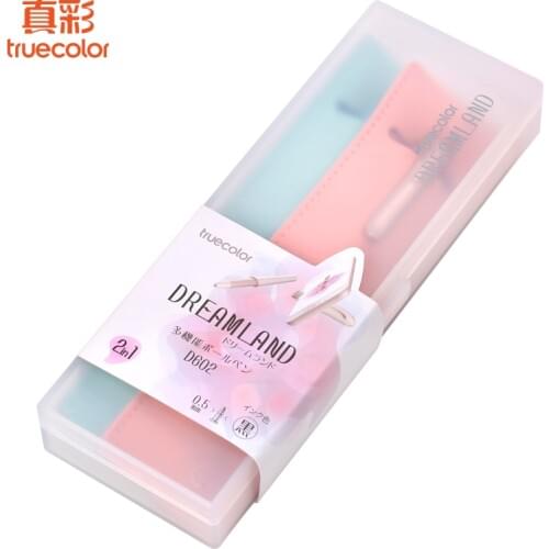 Carbon fiber gel pen 0.5mm Blue and Pink colors Office School roller ball pen Gift box