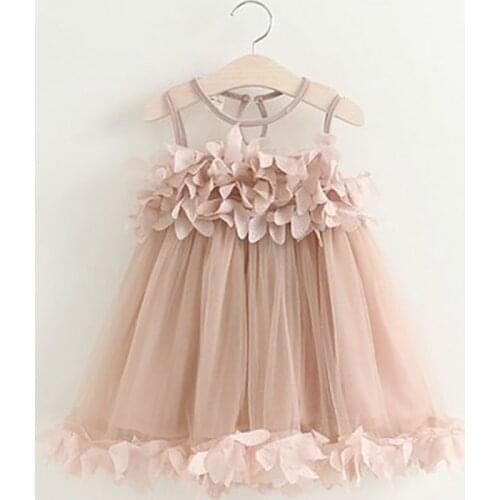Girls Summer Dress Petal Mesh Dress Vest Dress Kids Dresses for Girls Girls Christmas Dress Little Girls Dresses