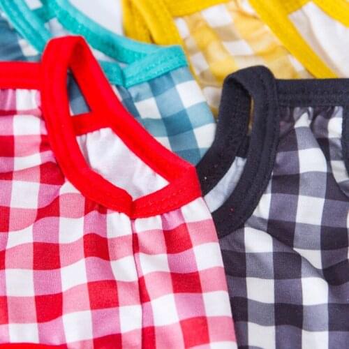 Summer Pet Thin Vest Cool Sleeveless Puppy Plaid Camisole Comfortable Dog Clothes For Small Medium Dogs Pet supplies