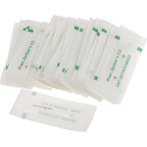 50 Pieces 5R Permanent Makeup Eyebrow Tattoo Microblading Blade Round Needle