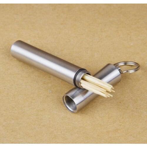 Multifunction Toothpick Holder Medicine Storage Organizer Bottle Outdoor Old Man Mini Portable Pill Bottle Metal Canister