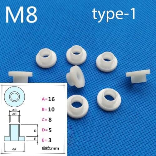 30pcs M8 nylon plastic gasket transistor washers T-type spacers insulating particle step sheet