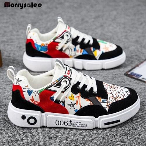 2021 New Luxury designer mens Street colorful graffiti casual shoes lace-up board shoes for man youth trending platform shoes