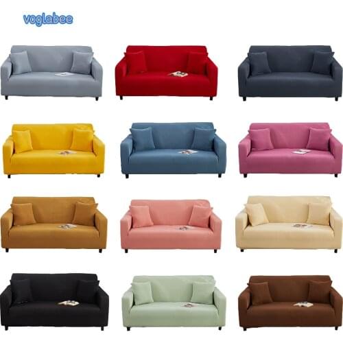 Solid Color Sofa Cover Elastic All-inclusive Slipcover Adjustable Protectors Extensible Couch Cover For Home Living Room Bedroom