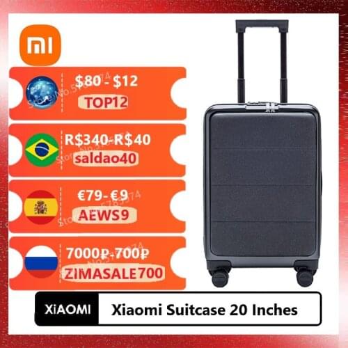 Original Xiaomi Suitcase 20 Inches Standard Boarding Case PC material SA Double Code Lock Business Luggage 360° Universal Wheel