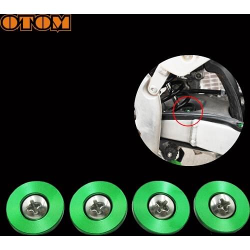 OTOM Motorcycle Universal CNC Chain Slider Washer Aluminum Flat Fork Gasket Screw Kit Pad Accessories For KAWASAKI KX250F KX450F