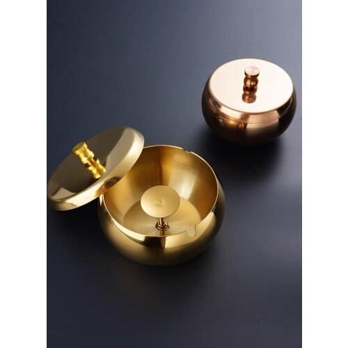 Simple and Modern Metal Ashtray Stainless Steel Household Large-capacity Windproof Office Decoration Gift for Boyfriend