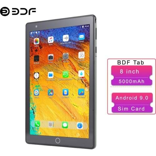 BDF New 8 Inch Tablet Pc Android 9.0 Quad Core 3G Network Google Play 2GB RAM 32GB ROM Dual Cameras WiFi Dual SIM Phone Tablets