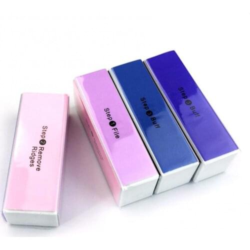 Nail Art Buffers Rectangular Sponge Four Sides Buffer Nail File Manicure Tools Buffing Grinding Polishing Block