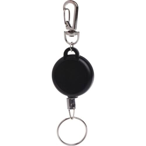 High Quality Fishing Zinger Retractor Key Ring Holder Retractable 60cm Steel Cable Anti Lost