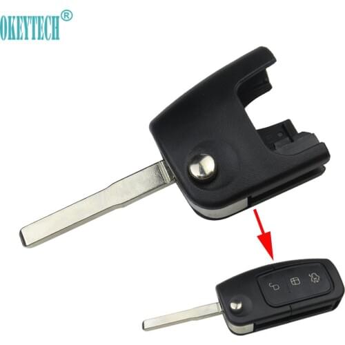 OkeyTech Replacement Flip Remote Control Car Key Shell for Ford Focus Fiesta 2013 Fob Case HU101 Blade Key Blank Car Accessories