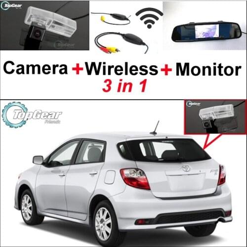 3 in1 Special Rear View Camera + Wireless Receiver + Mirror Monitor Easy DIY Back Up Parking System For TOYOTA Matrix 2008~2014