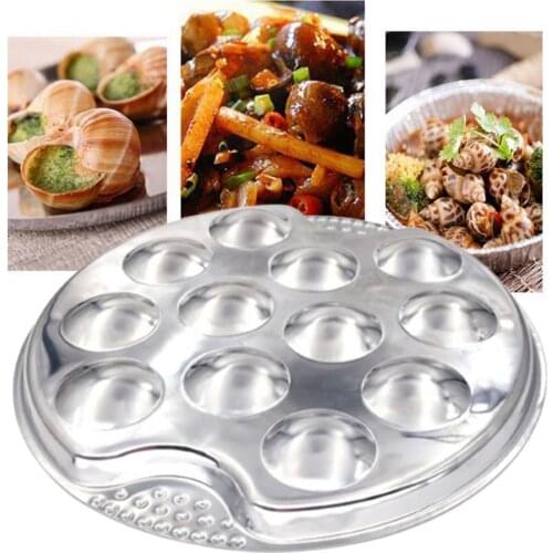 Escargot Plate Easy Clean 12-Holes Heat-resistant Lightweight Server Mushroom Snail Cooking Plates Compartment Multi-purpose