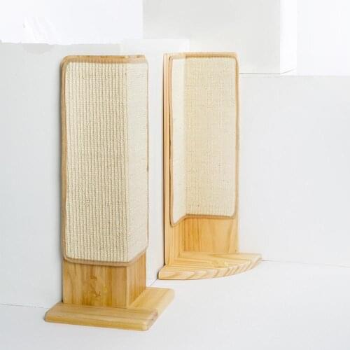 Corner Cat Scratching Board Solid Wood Sisal Sharpening Claw Sofa Savior Cat Climbing Frame Corner Grasping Column Tile