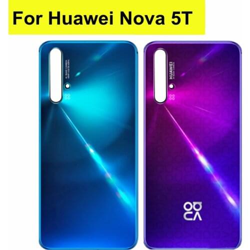 6.26" Back Glass Panel For Huawei Nova 5T Battery Cover Rear Housing Door Case For Huawei Nova 5T Back Battery Cover