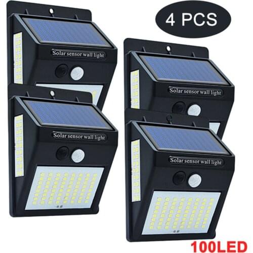 1-4pcs luz Solar Light 3 side Garden Solar Lamp With PIR Motion Sensor 3 mode Led Security Light With 270 degree Solar Light