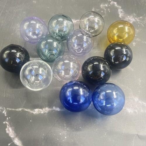 1-8pcs 30mm Pink/Purple/Blue/Raninbow/Color hollow glass ball with one hole round bubble vial glass globe orbs jewelry DIY beads