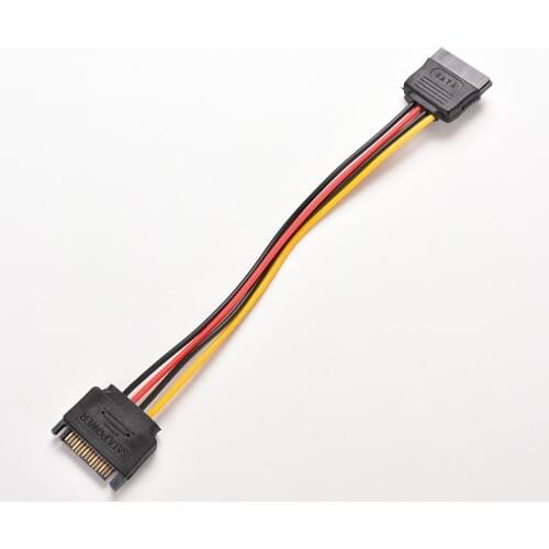 1PC 15 Pin SATA Male to Female 15 Pin 15P SATA Adapter Power Extension Cable Wire Cord 8 Inches