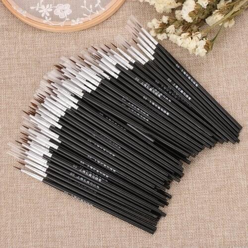 10Pcs/Set Hand Painted Thin Hook Line Pen Art Supplies Drawing Art Pen Paint Brush Tail Nylon Brush Acrylic Painting Pen