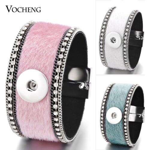 10PCS/Lot Ginger Snap Leather Bracelet Vocheng 18mm Interchangeable Jewelry Magnet Clasp 5 Colors NN-462*10 Free Shipping