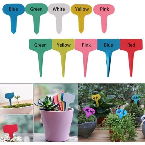 100PCS Plant Tags T Type Plant Markers Colorful Waterproof Label Nursery Garden Labels for Plant Pot Vegetable Seedling Tray