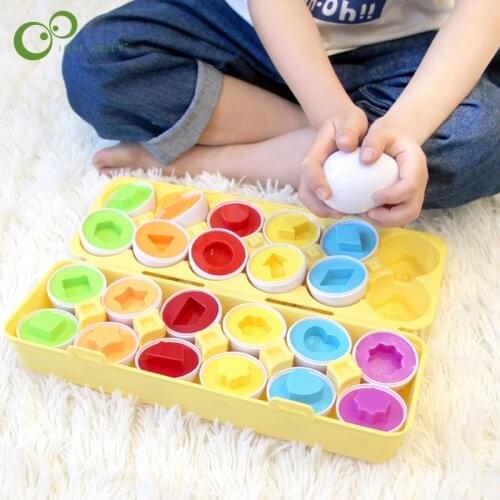 12pcs/6pcs Baby Montessori Learning Education Math Toy Smart Eggs Puzzle Matching Toys Plastic Screw Nut Building Blocks For Kid