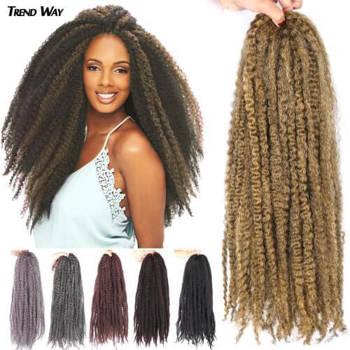20Inch Soft Kinky Twist Crochet Hair Ombre Synthetic Marley Braiding Hair Long High Temperature Fiber Golden Red For Women